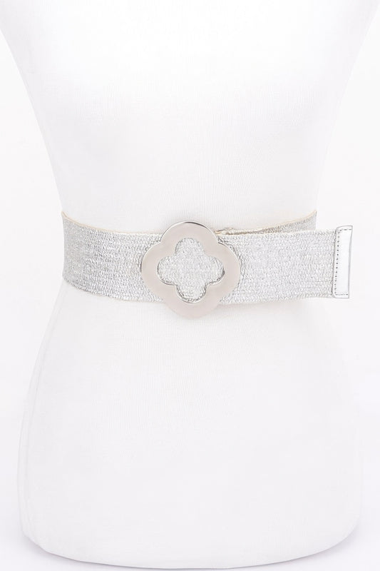 Metal Buckle Metallic Stretch Belt | Mixtshop LLC