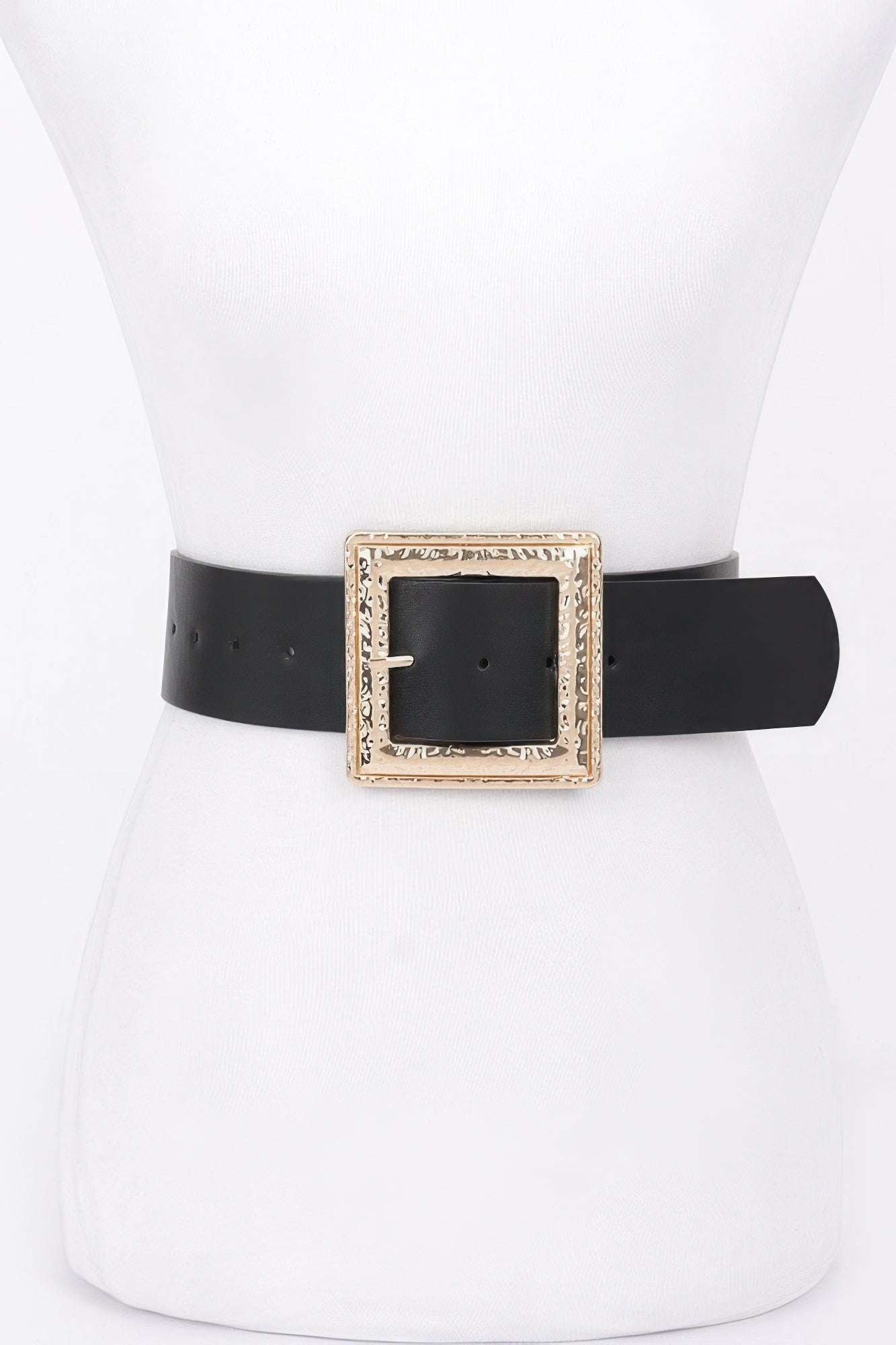 Hammered Metal Buckle Stretch Belt | Mixtshop LLC