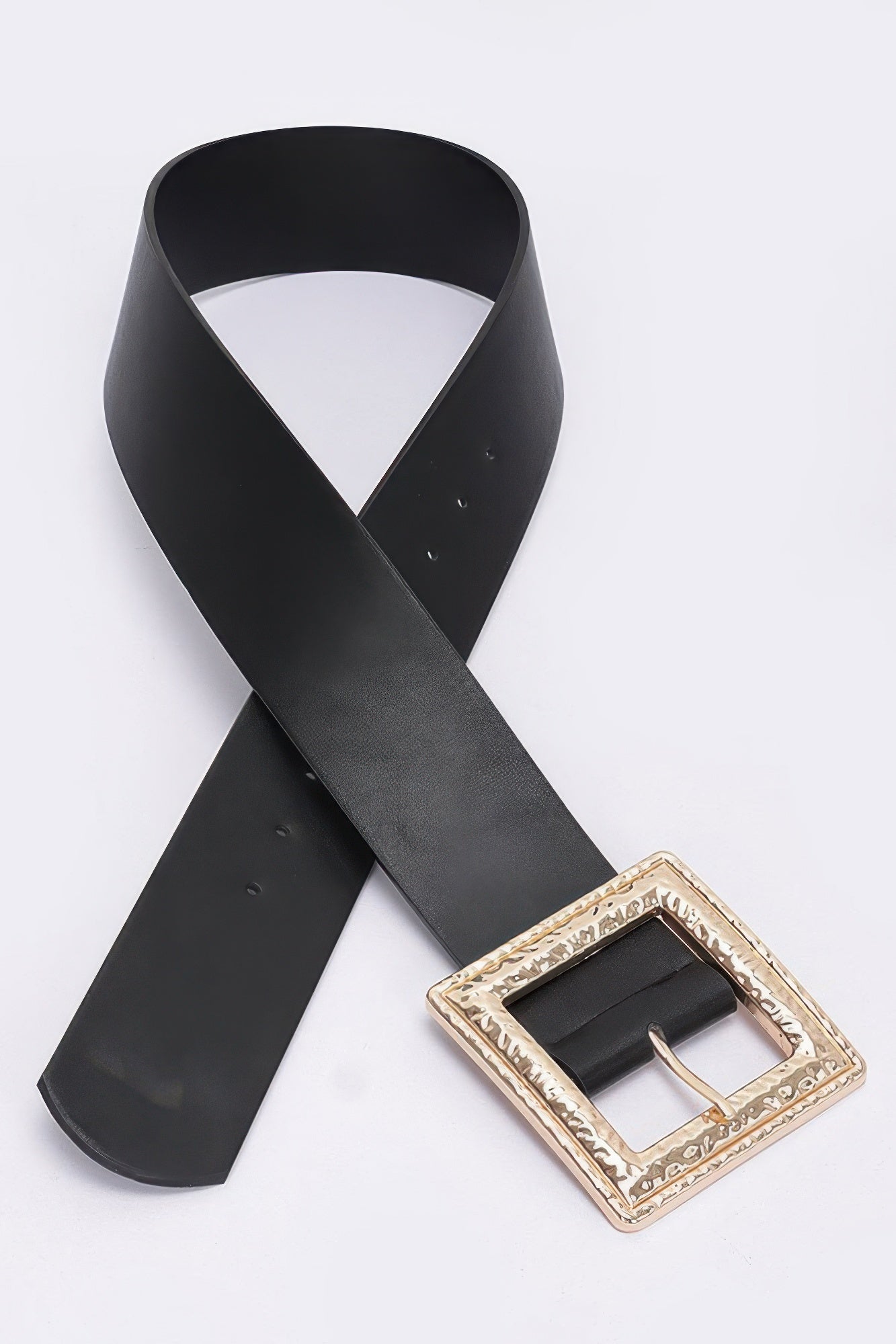 Hammered Metal Buckle Stretch Belt | Mixtshop LLC