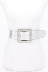 Hammered Metal Buckle Stretch Belt | Mixtshop LLC