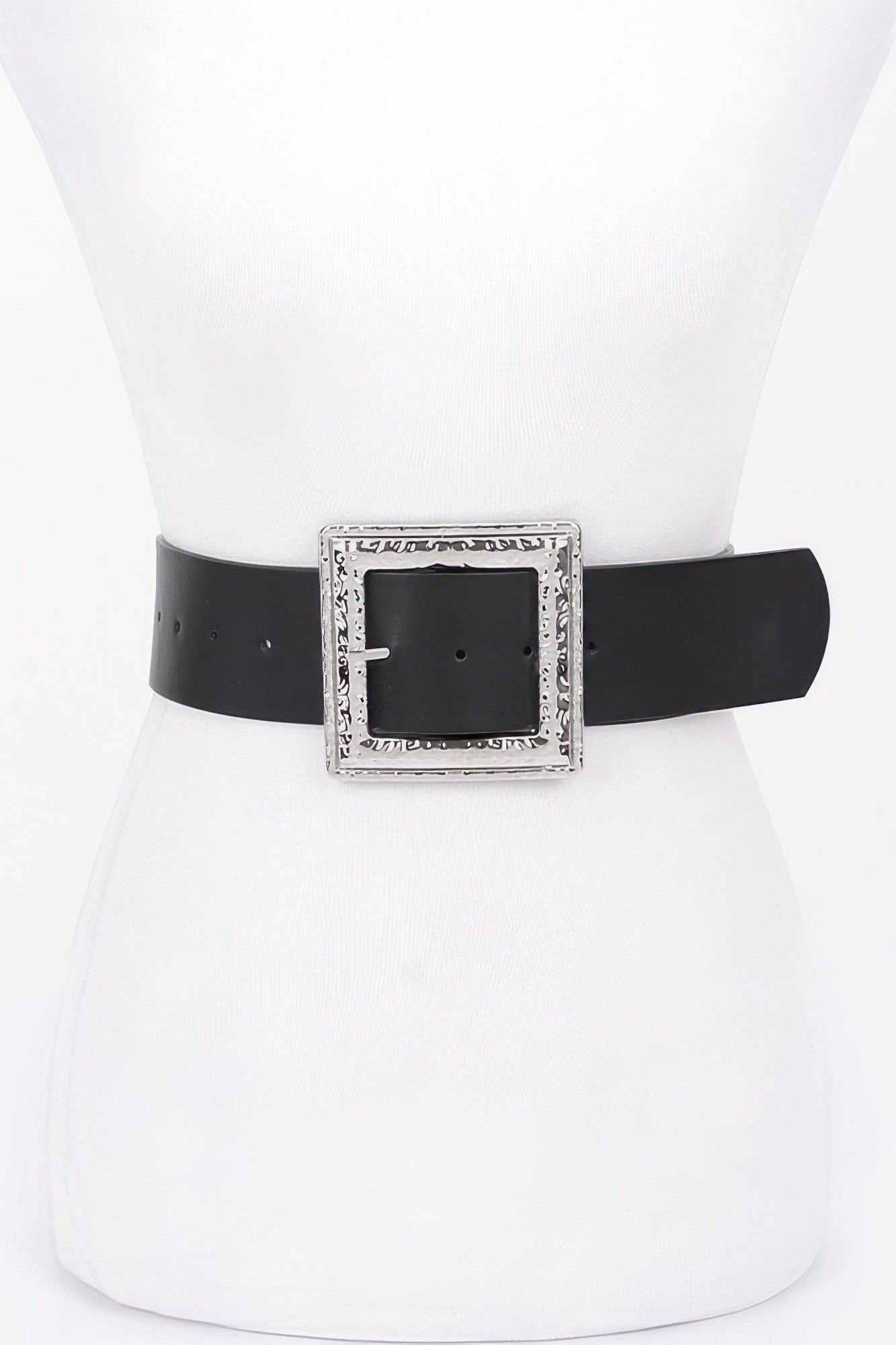 Hammered Metal Buckle Stretch Belt | Mixtshop LLC