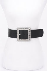 Hammered Metal Buckle Stretch Belt | Mixtshop LLC