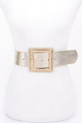 Hammered Metal Buckle Stretch Belt | Mixtshop LLC