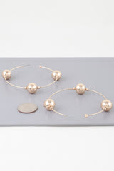 Triple Shiny Bead Hoop Earrings | Mixtshop LLC