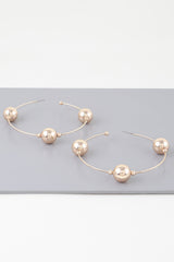 Triple Shiny Bead Hoop Earrings | Mixtshop LLC