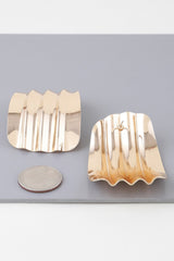 Shiny Ribbed Curve Earrings | Mixtshop LLC