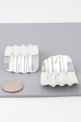 Shiny Ribbed Curve Earrings | Mixtshop LLC