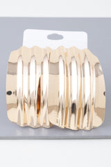 Shiny Ribbed Curve Earrings | Mixtshop LLC
