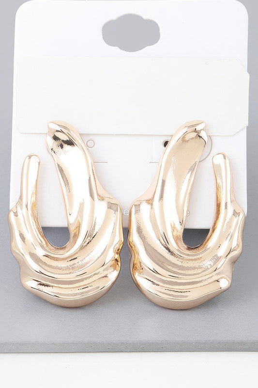 Shiny Ripple Drop Earrings | Mixtshop LLC