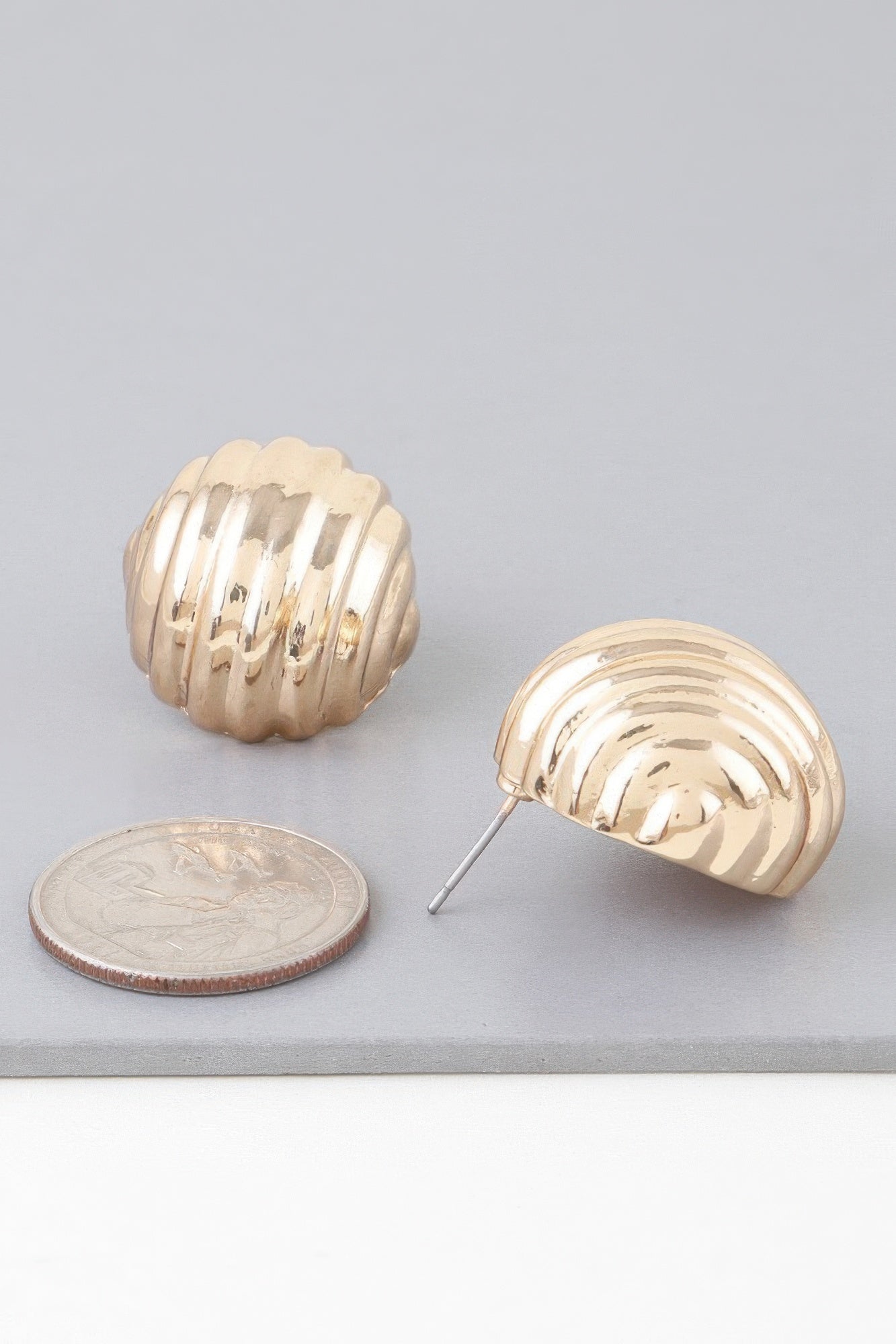 Multi Ribbed Dome Earrings | Mixtshop LLC