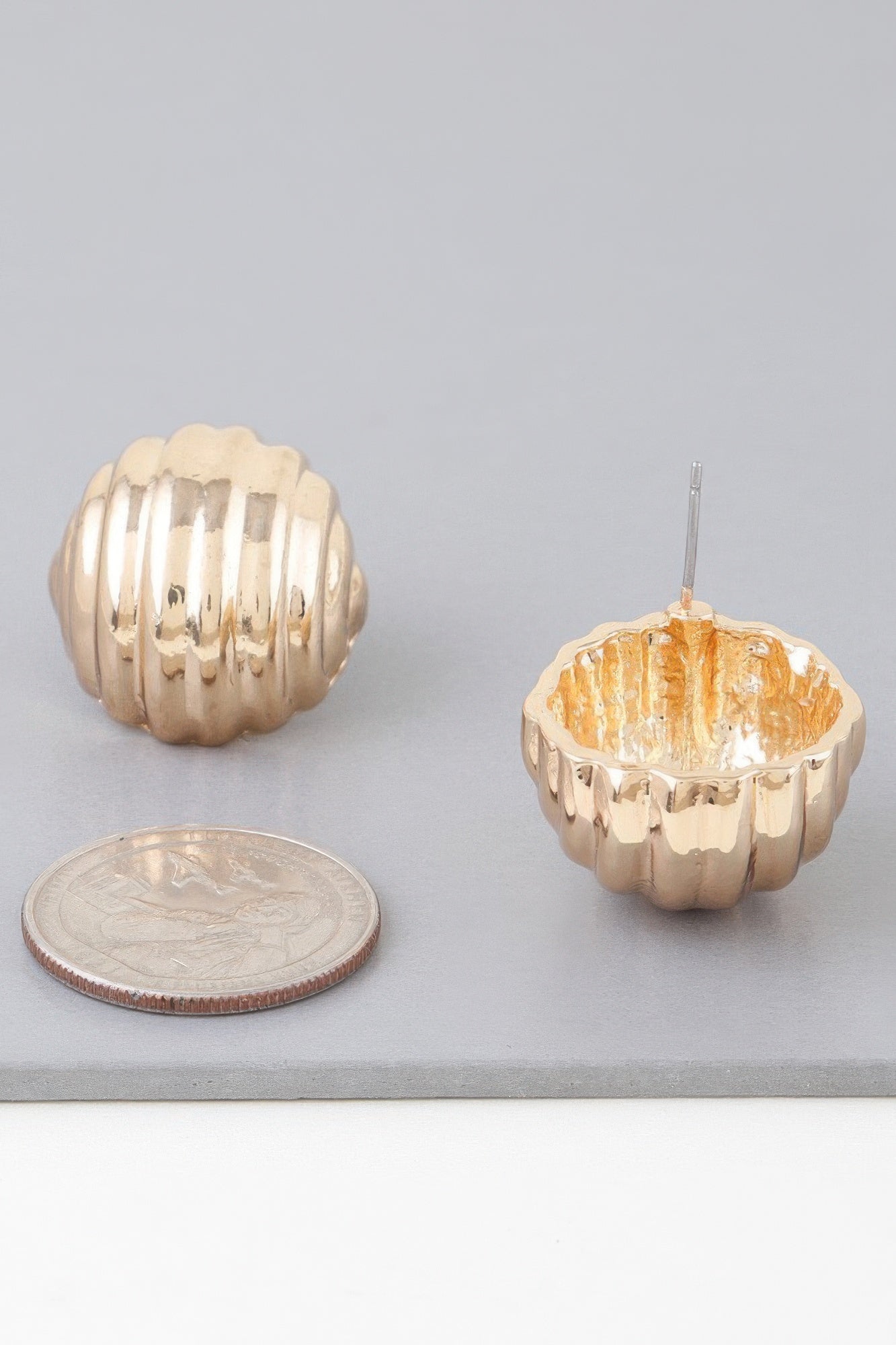 Multi Ribbed Dome Earrings | Mixtshop LLC