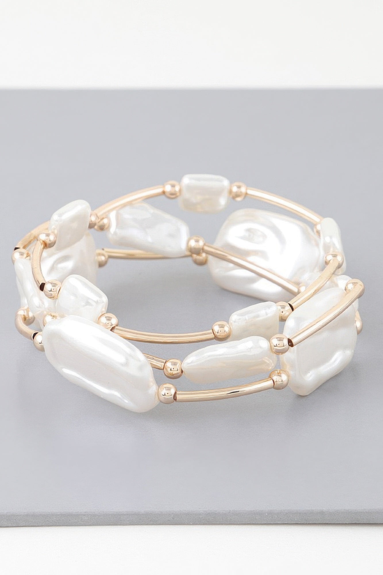 Multi Abstract Pearl Stone Tube Bracelet | Mixtshop LLC