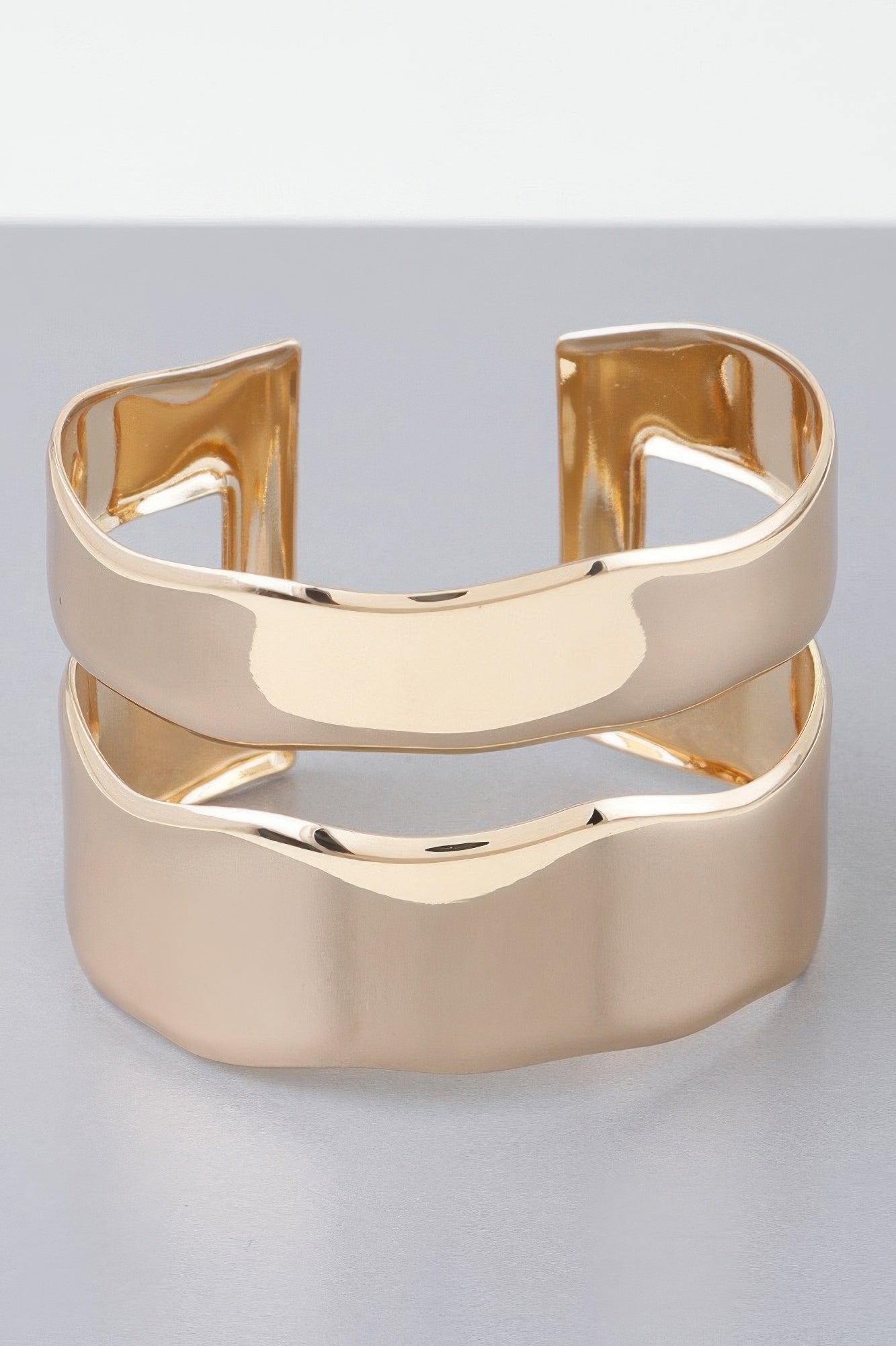 Shiny Double Open Cuff Bracelet | Mixtshop LLC