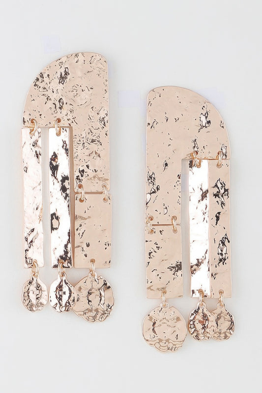 Shiny Hammered Drop Earrings | Mixtshop LLC