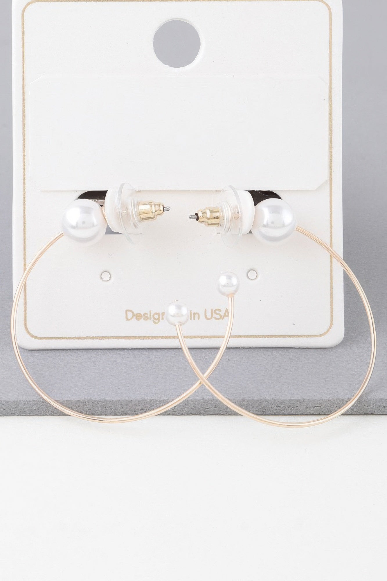 Shiny Delicate Pearl Hoop Earrings | Mixtshop LLC