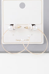 Shiny Delicate Pearl Hoop Earrings | Mixtshop LLC