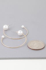 Shiny Delicate Pearl Hoop Earrings | Mixtshop LLC