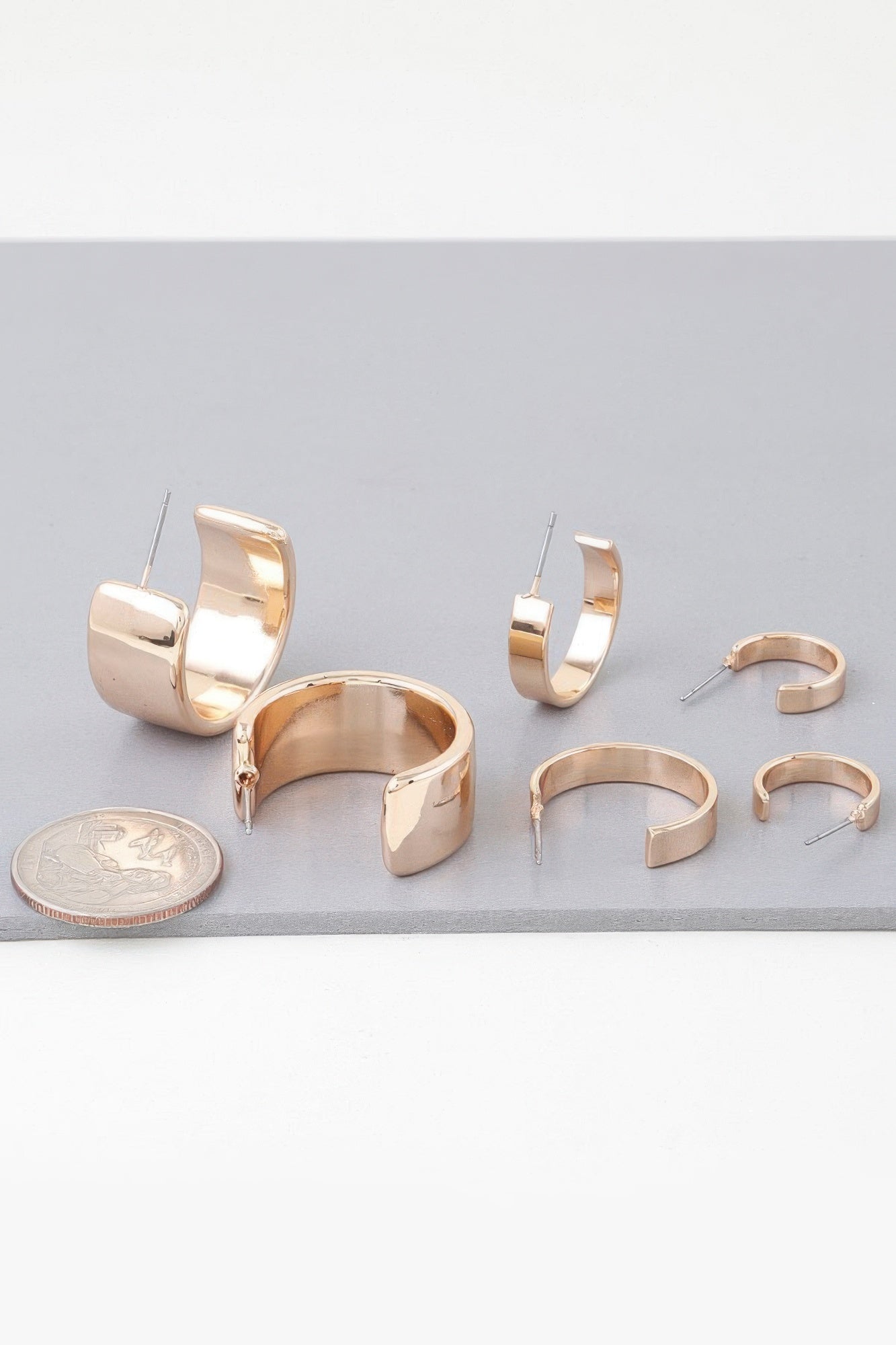 Multi Shiny Modern Hoop Earrings Set | Mixtshop LLC