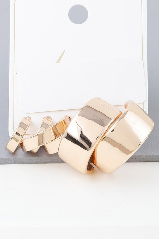 Multi Shiny Modern Hoop Earrings Set | Mixtshop LLC