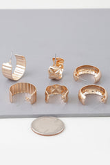 Multi Quilted Hoop Earrings Set | Mixtshop LLC