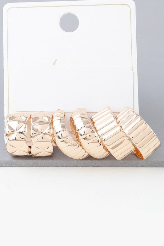 Multi Quilted Hoop Earrings Set | Mixtshop LLC