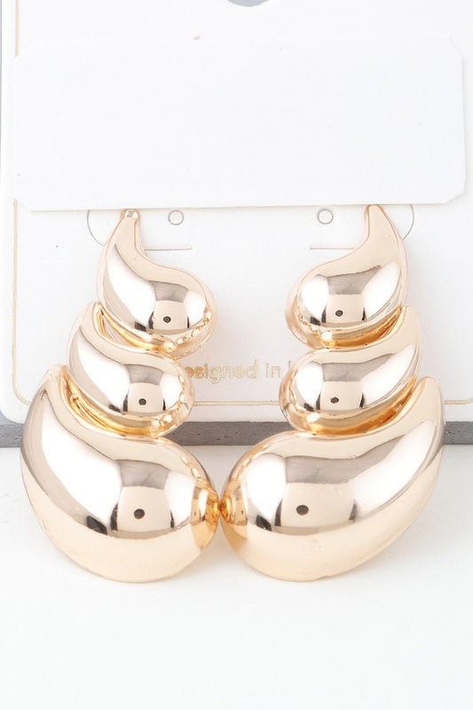 Shiny Curved Teardrop Earrings | Mixtshop LLC