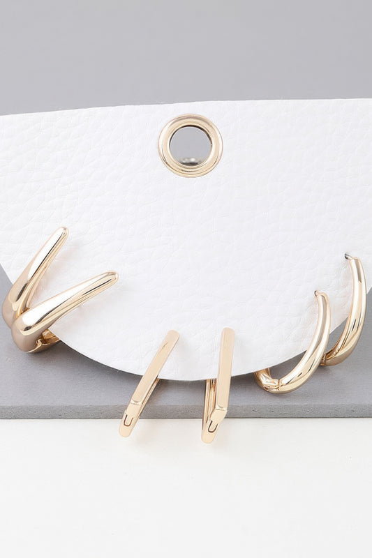 Multi Shiny Modern Hoop Earrings Set | Mixtshop LLC