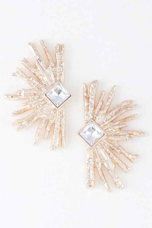 Diamond Rhinestone Flare Earrings | Mixtshop LLC