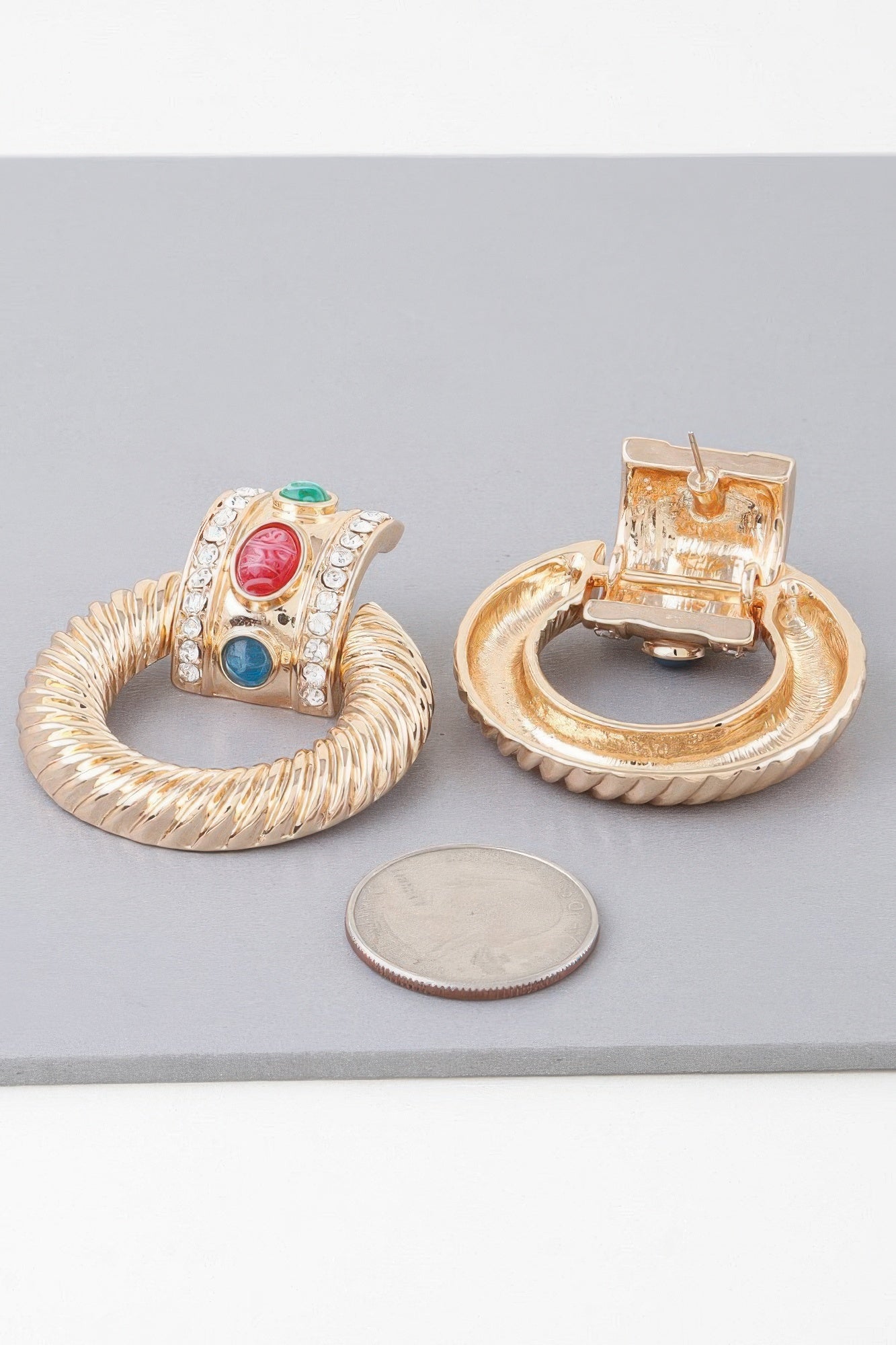 Bejeweled Twisted Hoop Drop Earrings | Mixtshop LLC