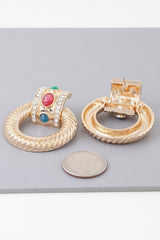 Bejeweled Twisted Hoop Drop Earrings | Mixtshop LLC