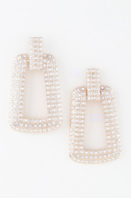 Triple Rhinestone Frame Earrings | Mixtshop LLC