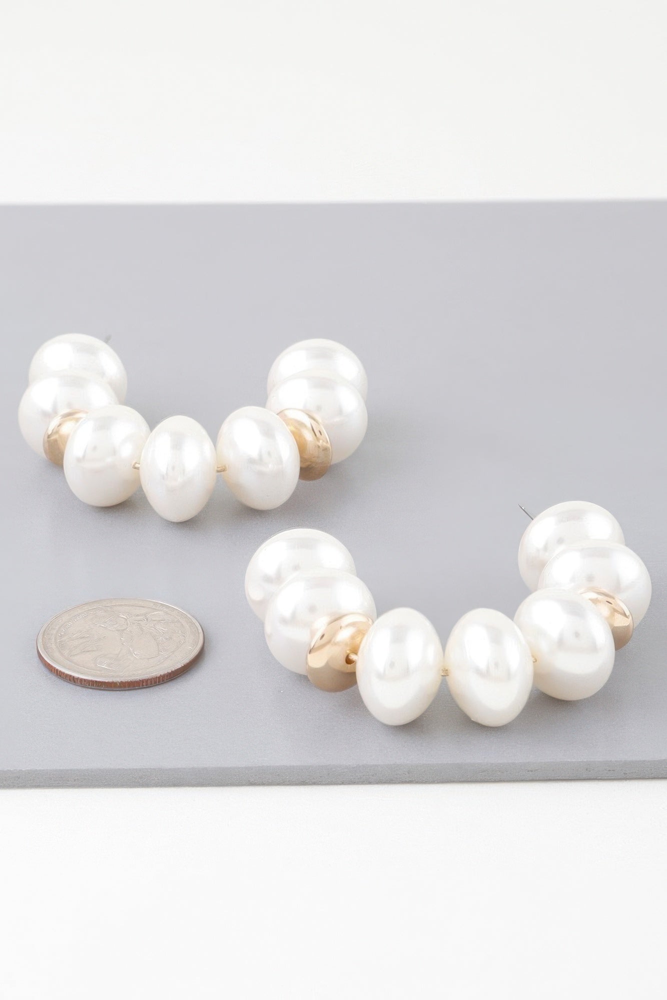 Multi Oval Pearl Hoop Earrings | Mixtshop LLC