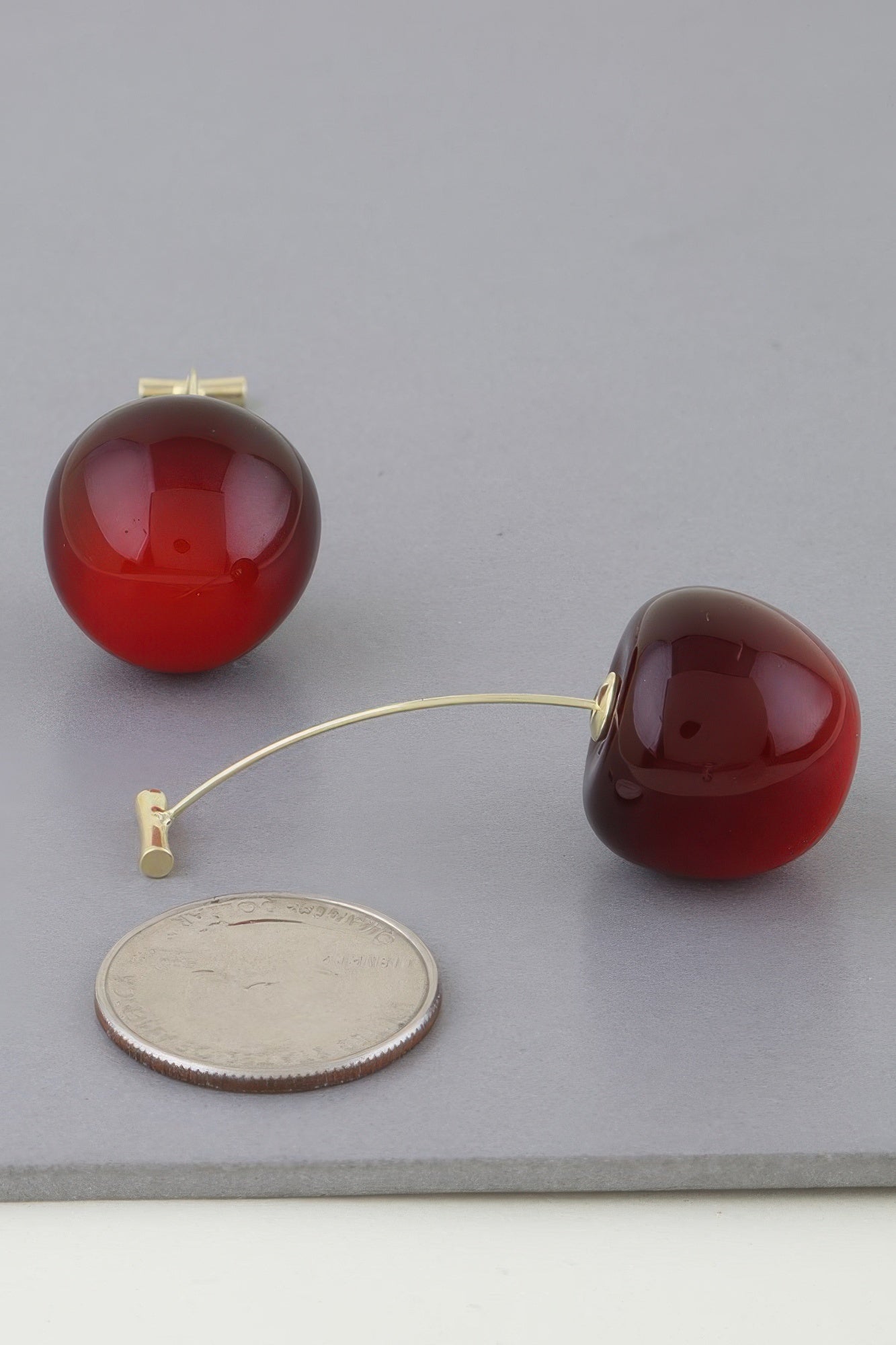 Deep Cherry Stud Earrings | Mixtshop LLC