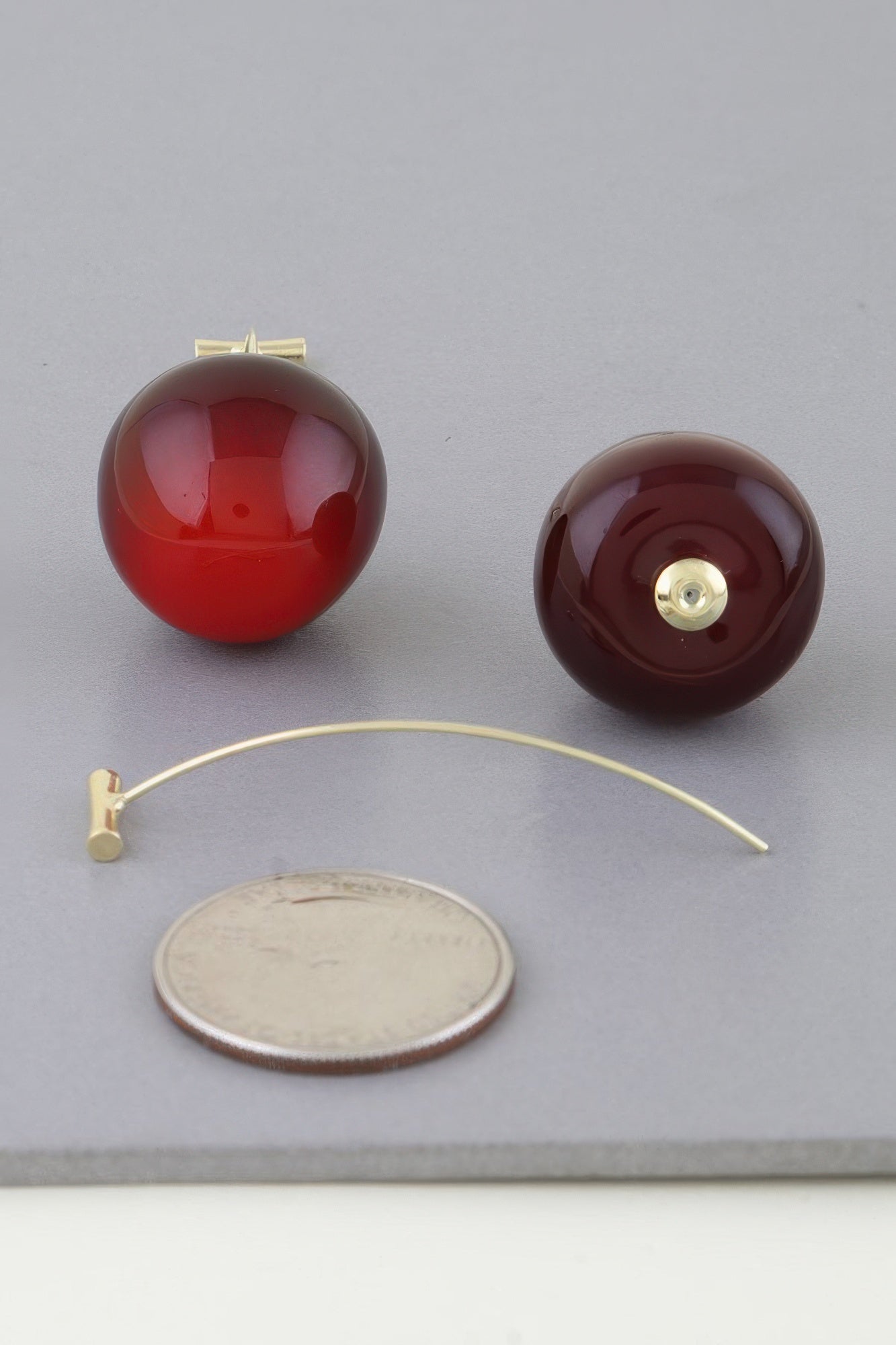 Deep Cherry Stud Earrings | Mixtshop LLC