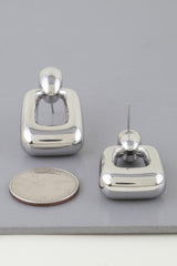 Shiny Modern Frame Drop Earrings | Mixtshop LLC