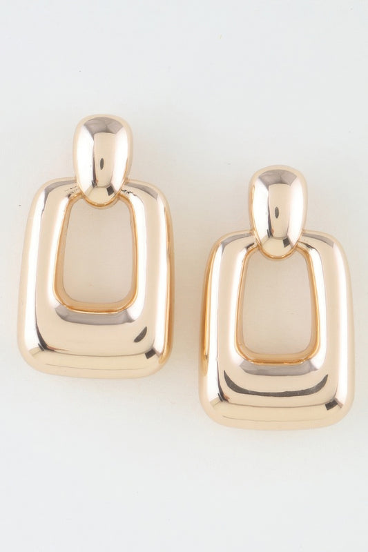 Shiny Modern Frame Drop Earrings | Mixtshop LLC