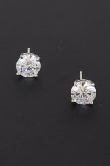 Silver Cubic Zirconia Rhinestone Earrings | Mixtshop LLC
