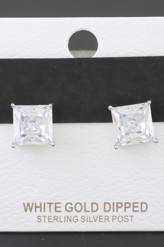 Silver Cubic Zirconia Rhinestone Earrings | Mixtshop LLC