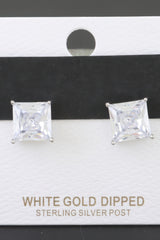 Silver Cubic Zirconia Rhinestone Earrings | Mixtshop LLC