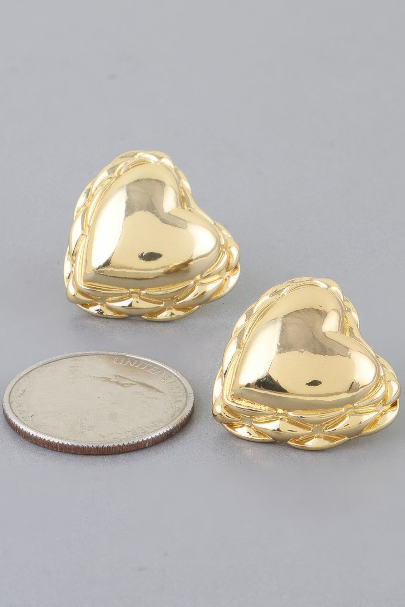 Shiny Braided Heart Stud Earrings | Mixtshop LLC