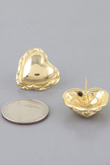 Shiny Braided Heart Stud Earrings | Mixtshop LLC