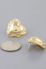 Shiny Braided Heart Stud Earrings | Mixtshop LLC