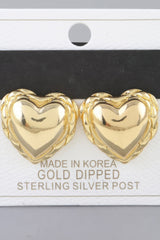 Shiny Braided Heart Stud Earrings | Mixtshop LLC