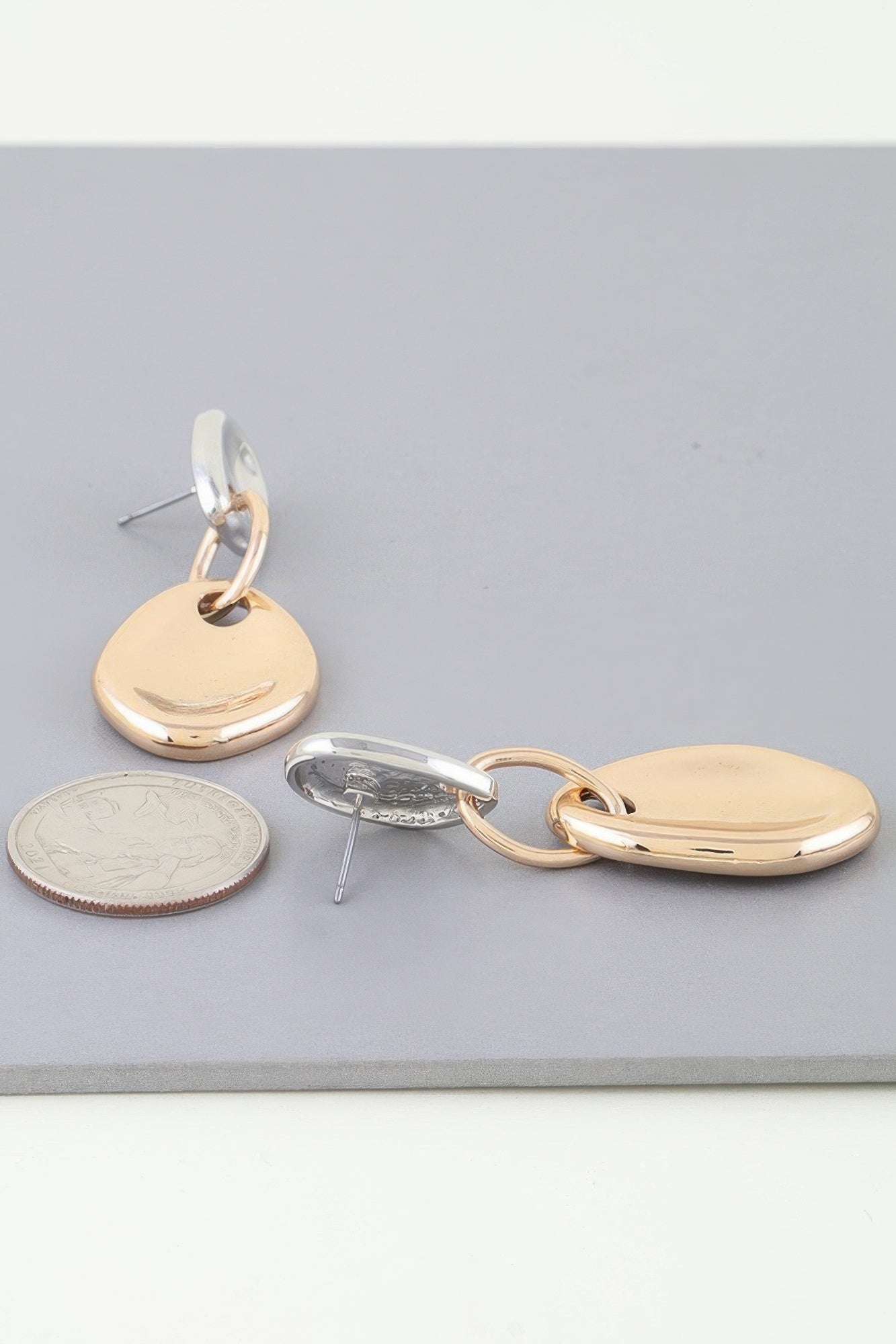 Shiny Plate Chain Drop Earrings | Mixtshop LLC