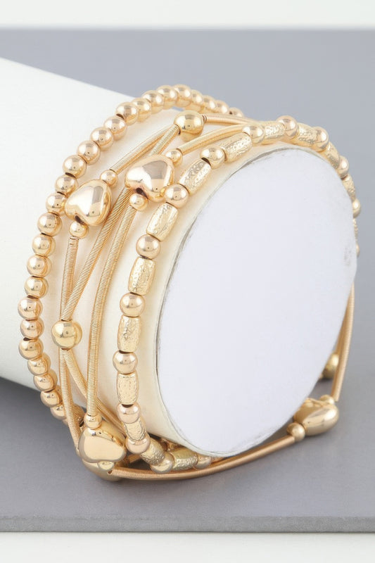 Multi Heart Coil Beaded Bracelet | Mixtshop LLC