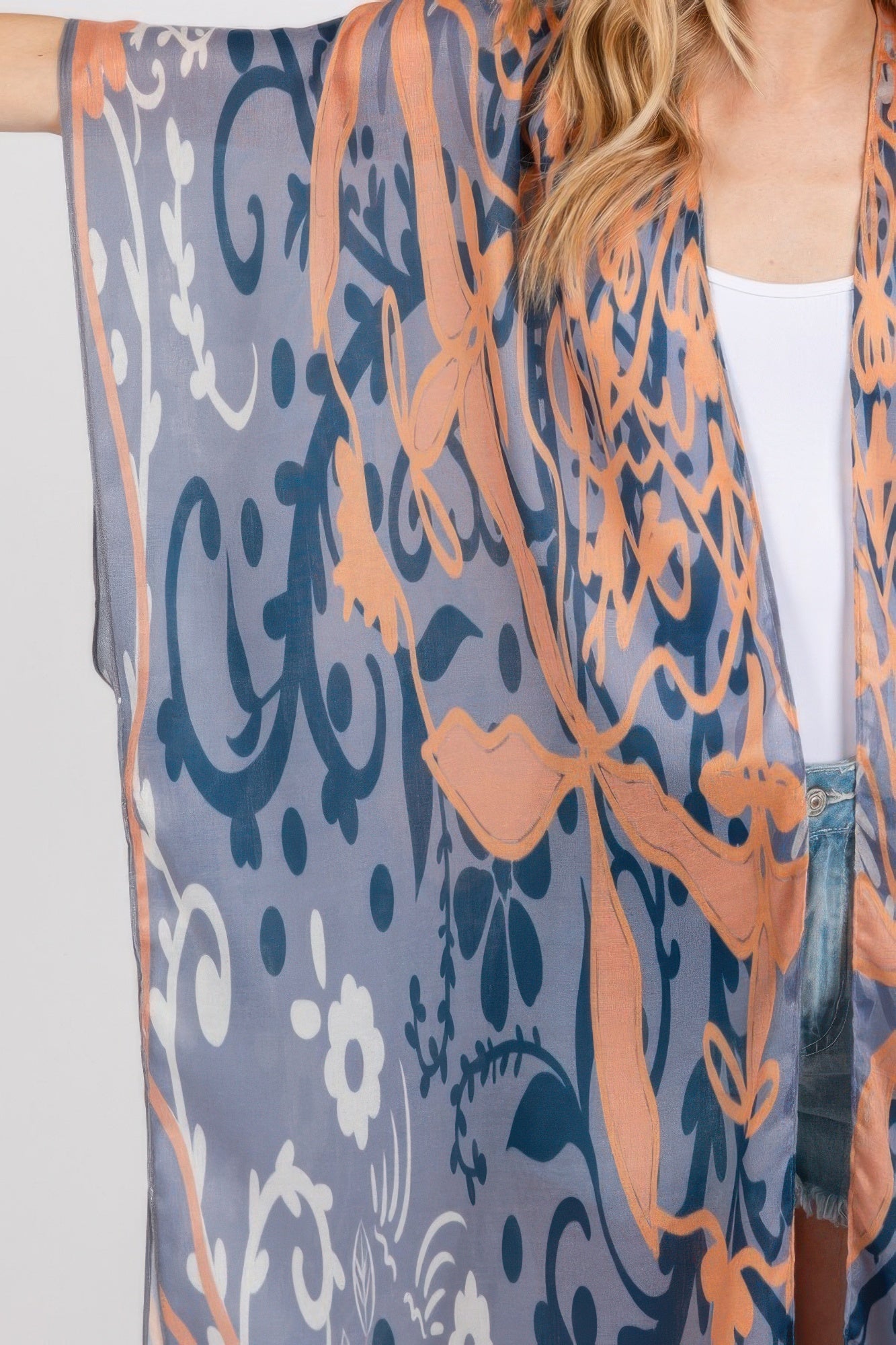 Boho Print Open Front Long Kimono | Mixtshop LLC