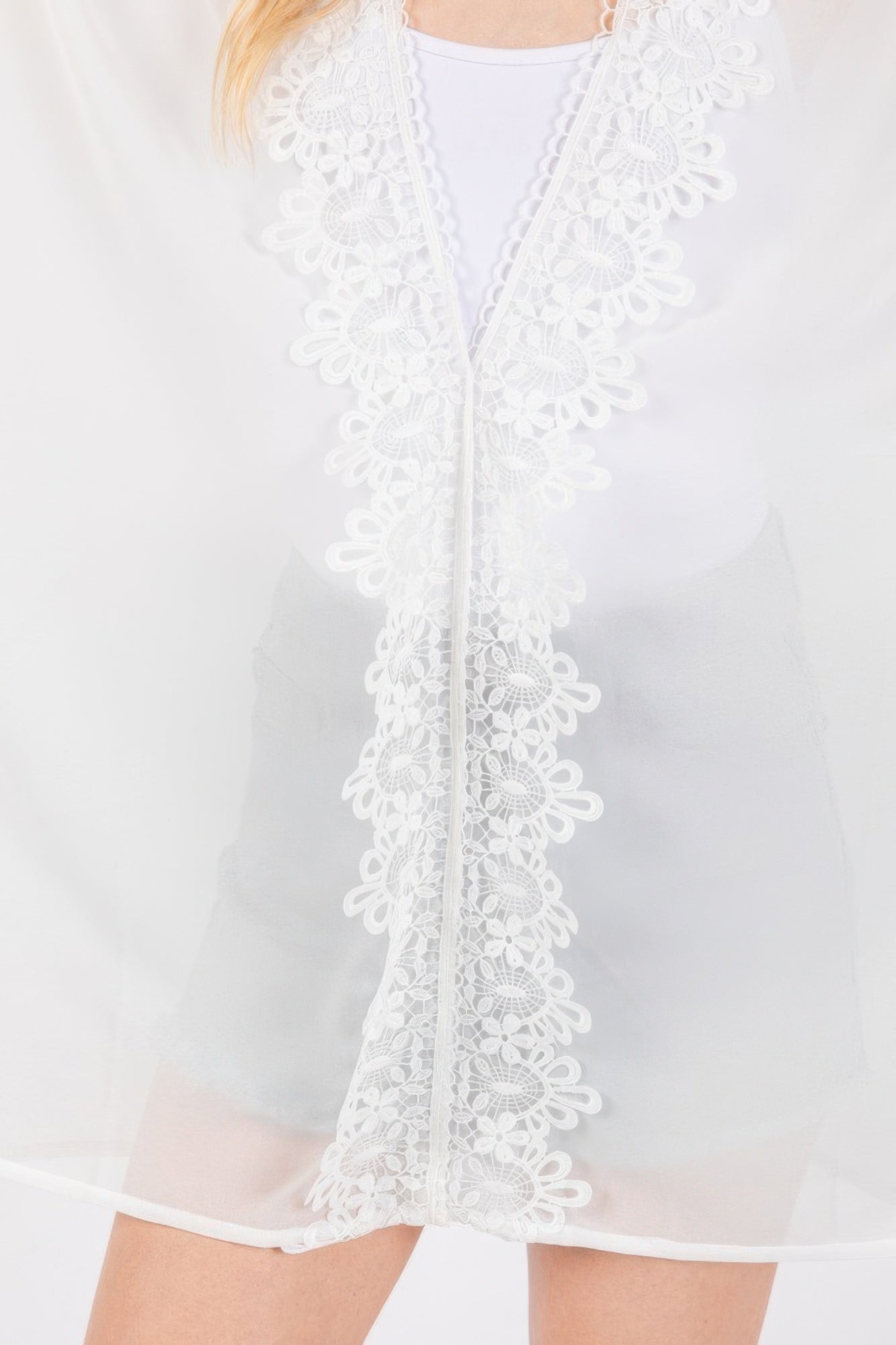 Flower Pattern Trim Detail Poncho | Mixtshop LLC