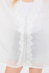 Flower Pattern Trim Detail Poncho | Mixtshop LLC