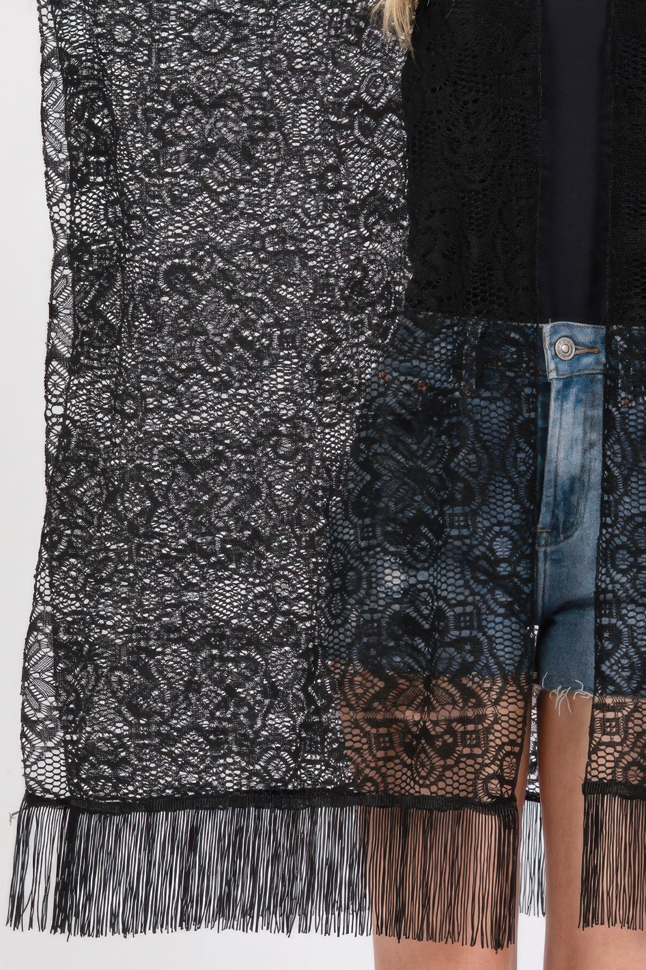 Flower Pattern Crochet Lace Tassel Cover Up | Mixtshop LLC