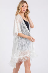 Flower Pattern Crochet Lace Tassel Cover Up | Mixtshop LLC